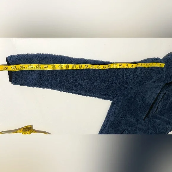 PINK Victoria's Secret Teddy Half Zip  Blue Fleece Pullover Sweatshirt - Picture 6 of 7